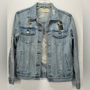 PacSun Heavily Distressed Jean Jacket XS Light Wash